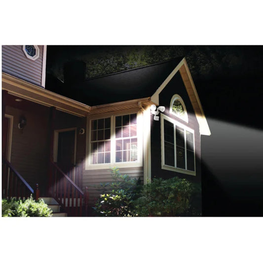 MAXSA Innovations Dual-Head Solar Motion Security Spotlight (Off-White, Model 44218)