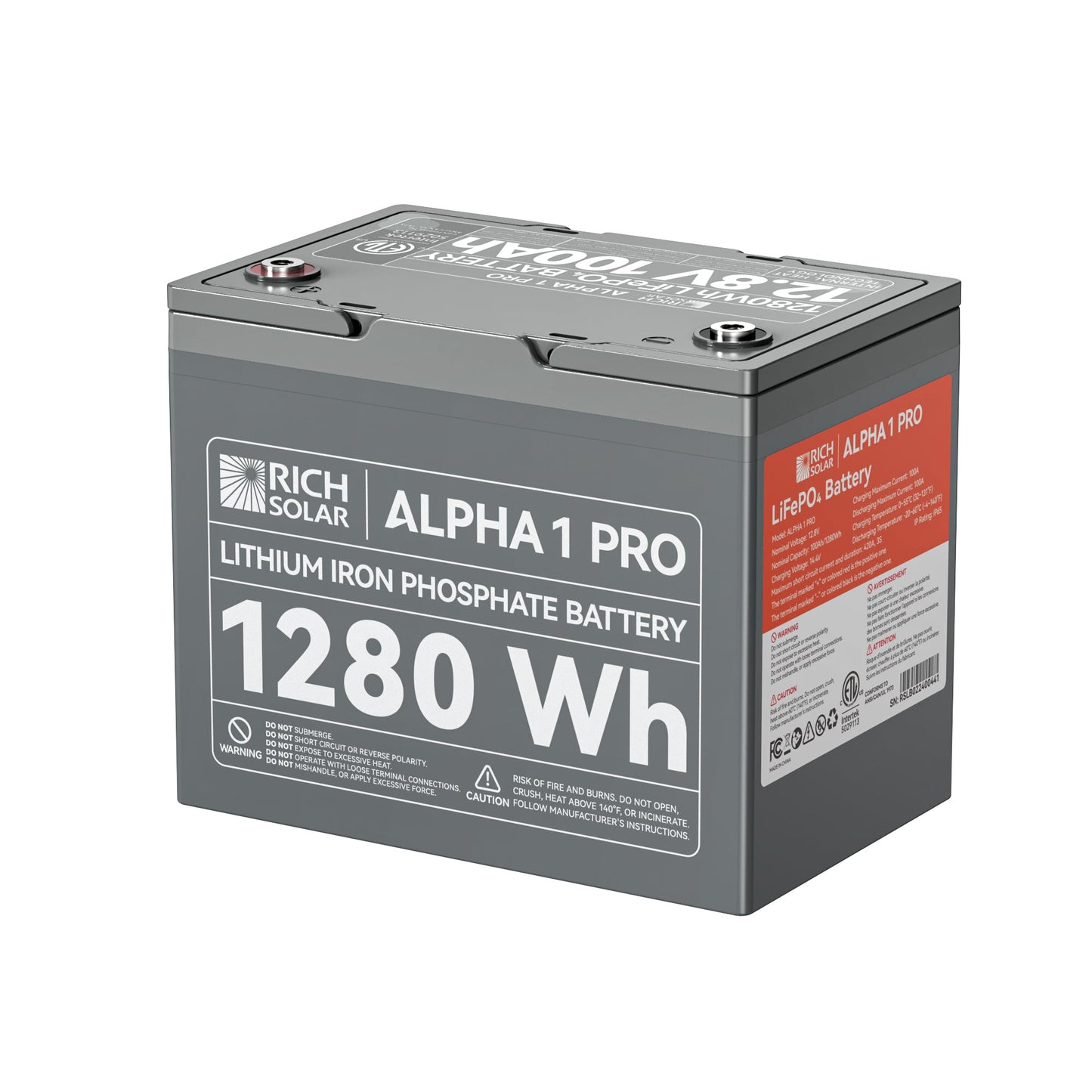 RICH SOLAR Alpha 1 12V 100Ah LiFePO4 Lithium Battery (Lite, Standard & Pro)