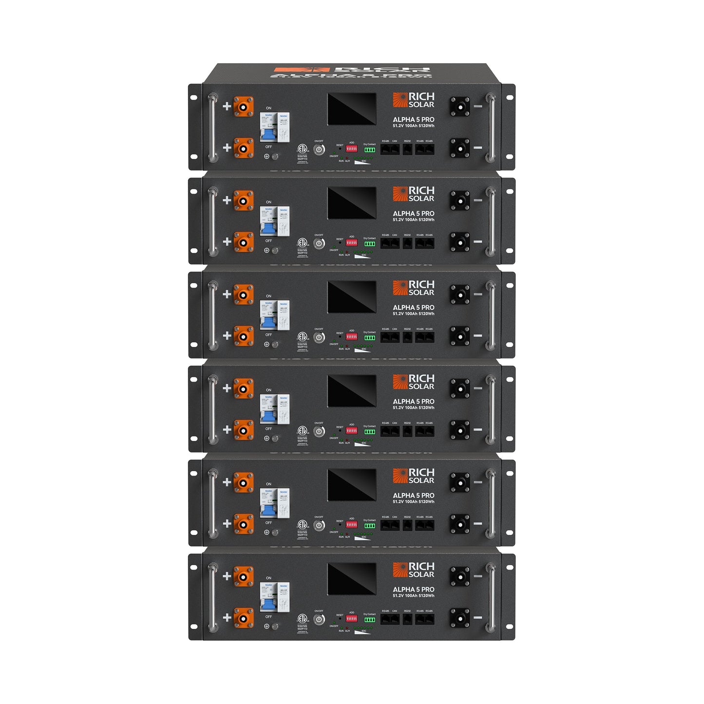 Rich Solar Alpha 5 Pro 48V 100Ah LiFePO4 Server Rack Battery | 5.12kWh