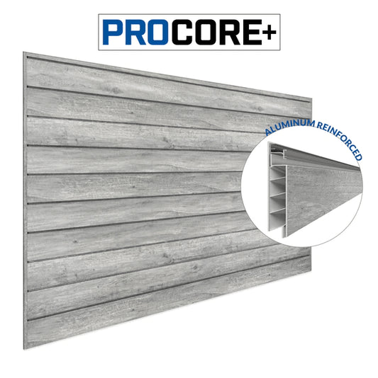 Proslat 8 ft. x 4 ft. PROCORE+ Gray Wood PVC Slatwall 87771
