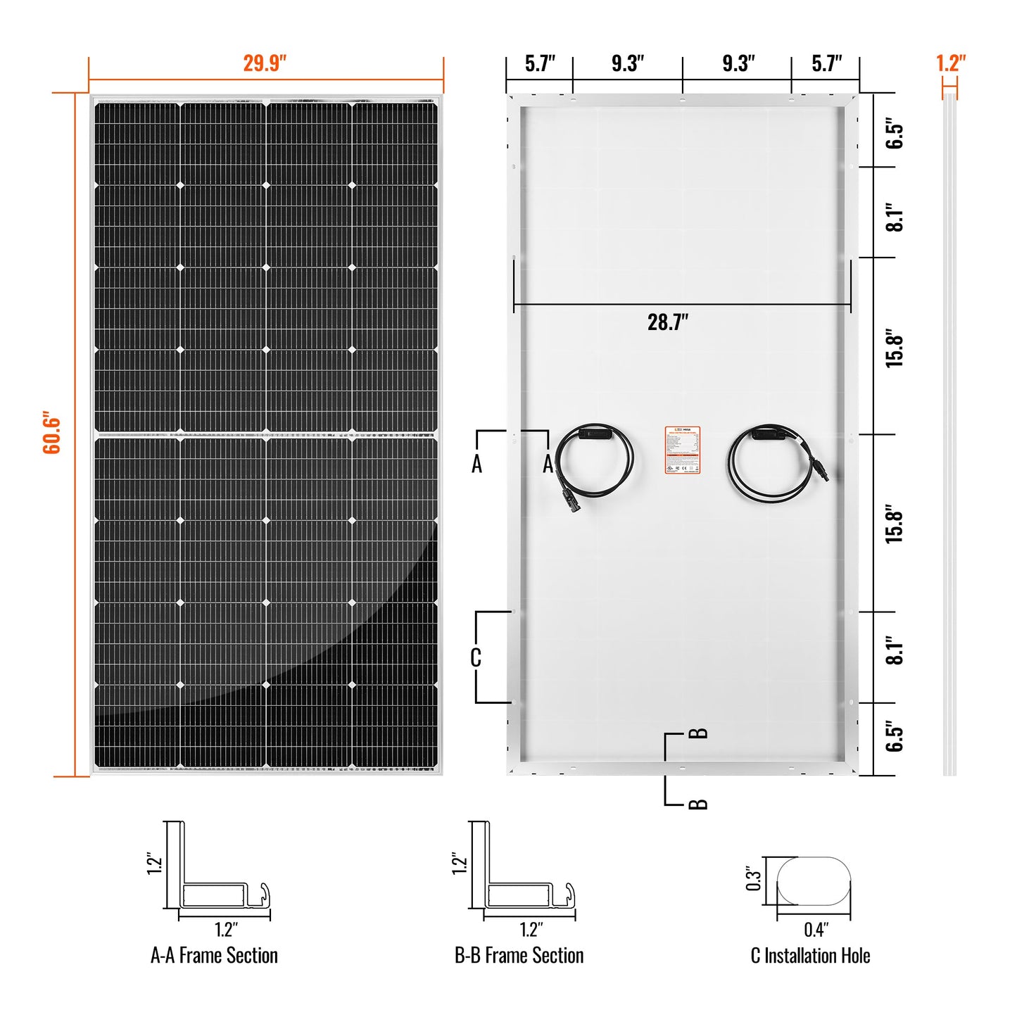 Rich Solar MEGA 250 PRO 250W 24V Monocrystalline Solar Panel (Silver & Onyx Black)