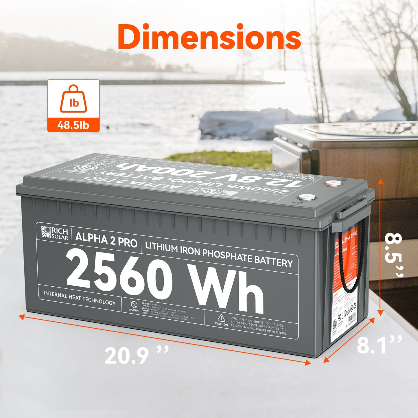 Rich Solar Alpha 2 12V 200Ah LiFePO4 Lithium Battery Series (Lite, Standard, Pro)