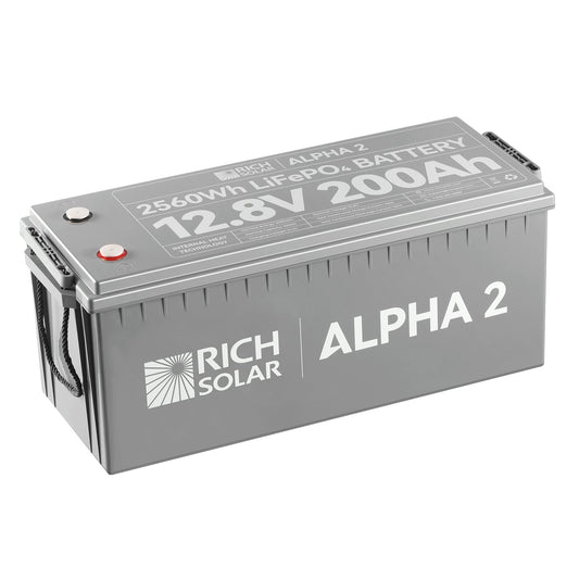 Rich Solar Alpha 2 12V 200Ah LiFePO4 Lithium Battery Series (Lite, Standard, Pro)