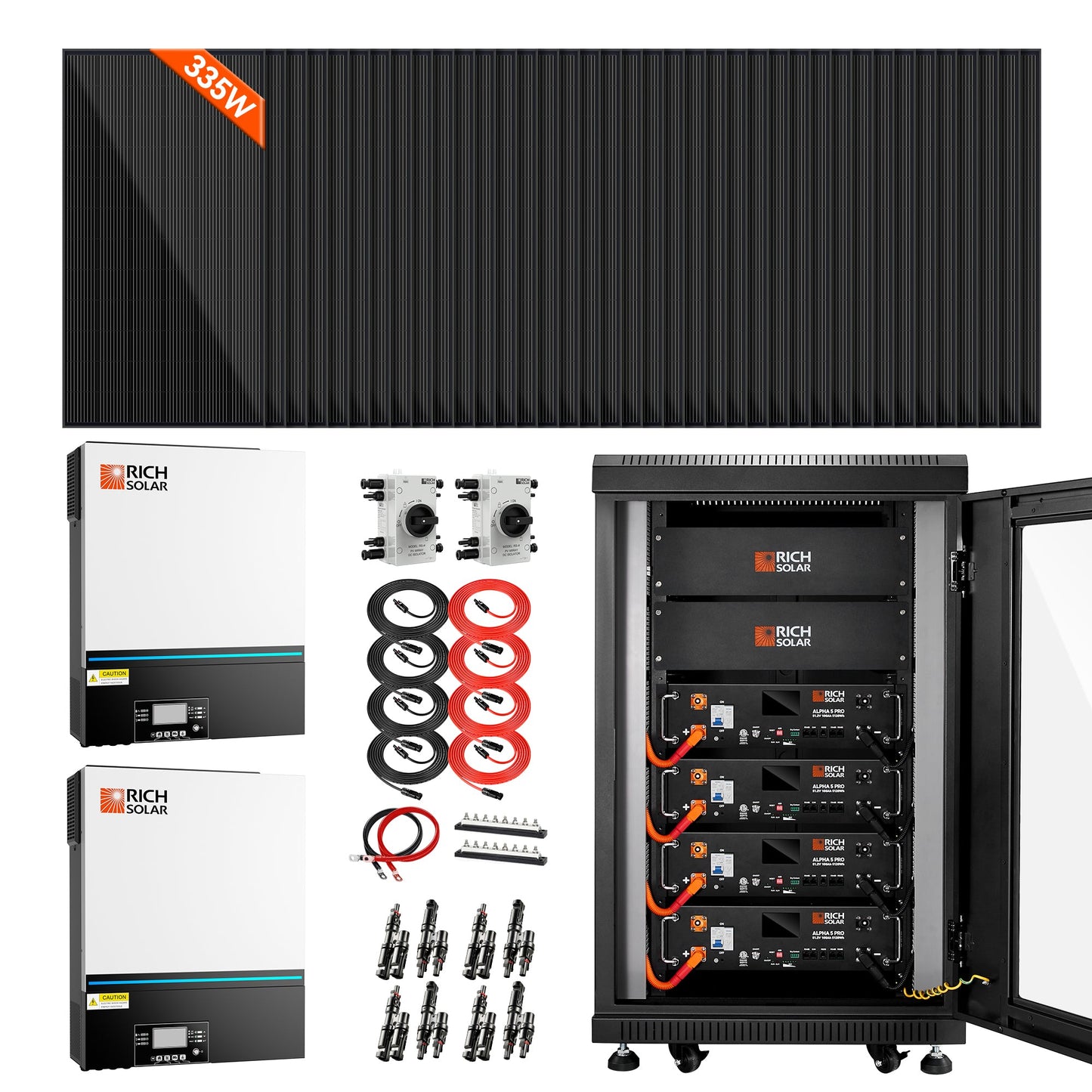 Rich Solar 13,000W 48VDC Complete Off-Grid Solar Kit | 120V/240V Output