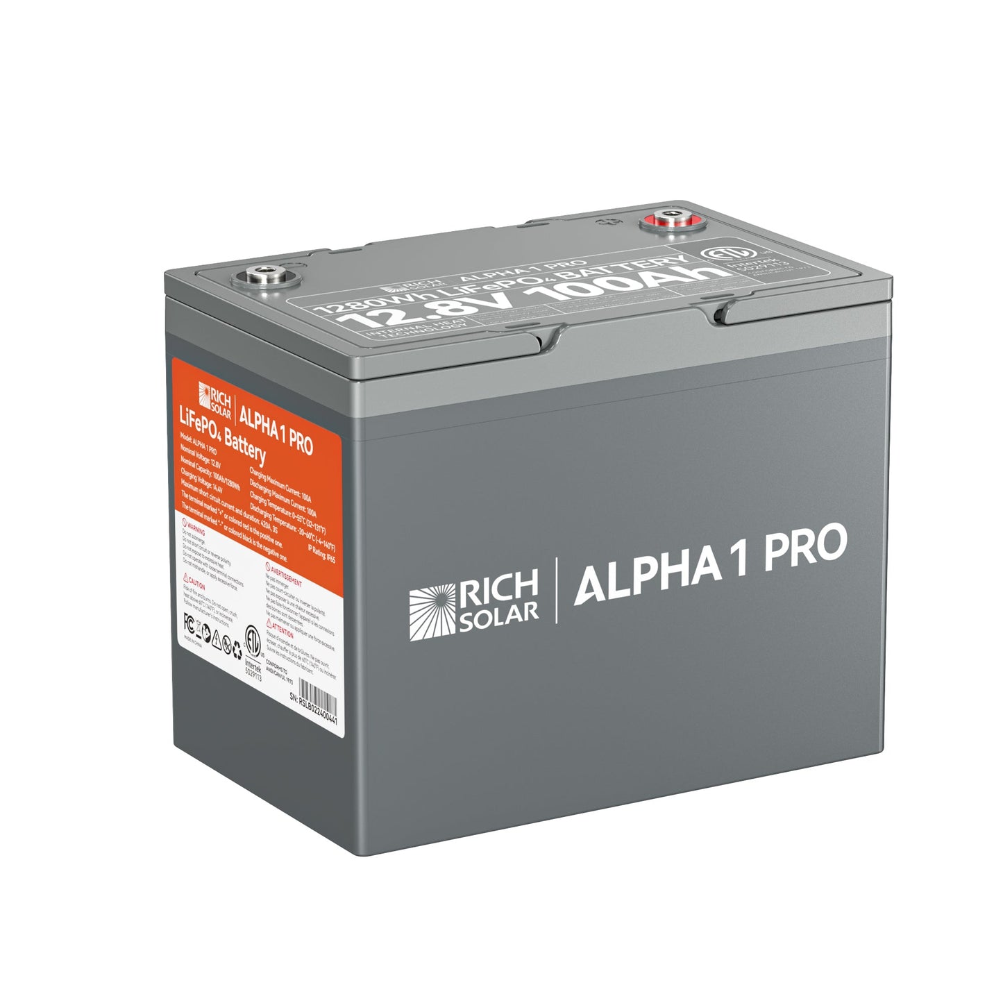 RICH SOLAR Alpha 1 12V 100Ah LiFePO4 Lithium Battery (Lite, Standard & Pro)