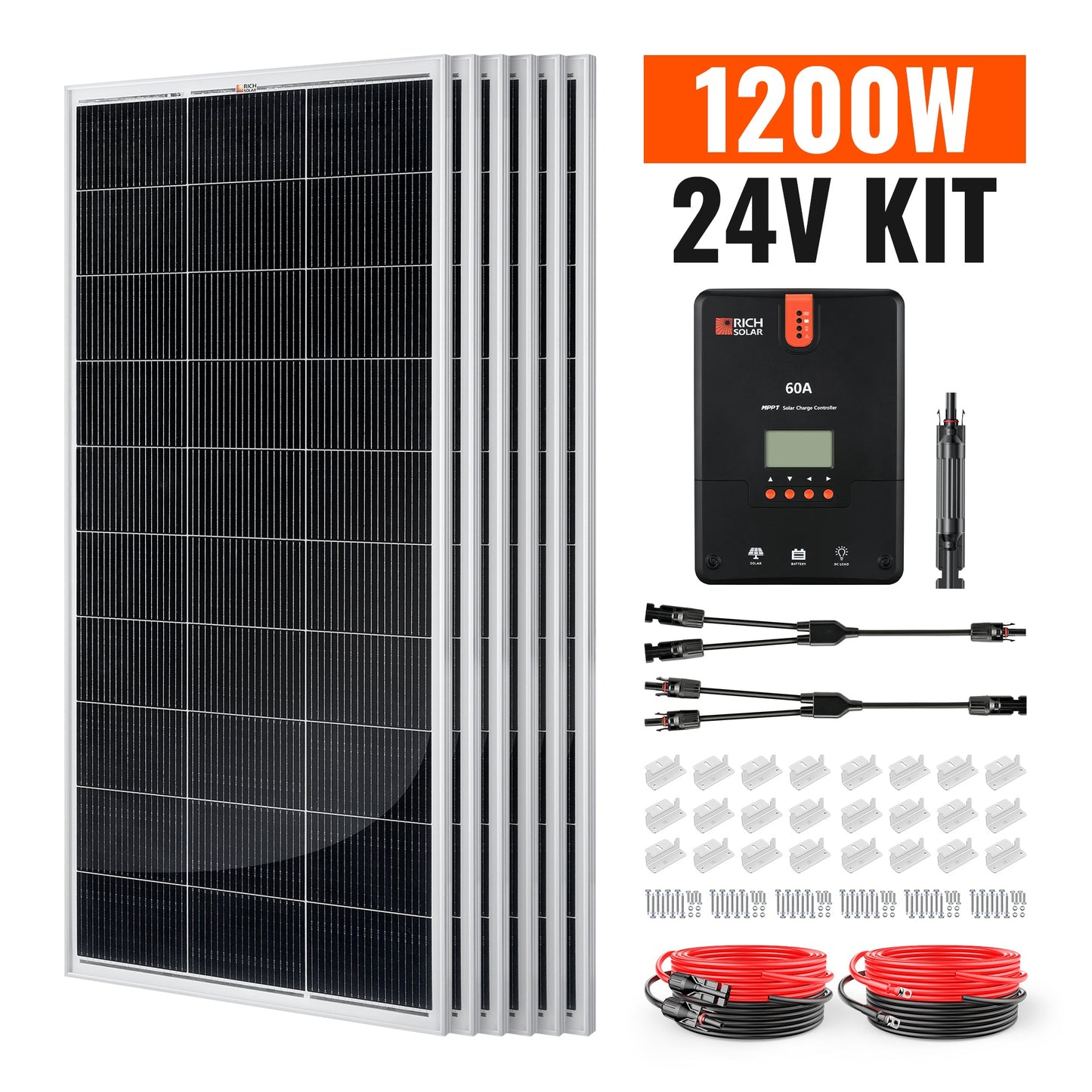 Rich Solar 1200W 24V Off-Grid Solar Kit with 60A MPPT Controller