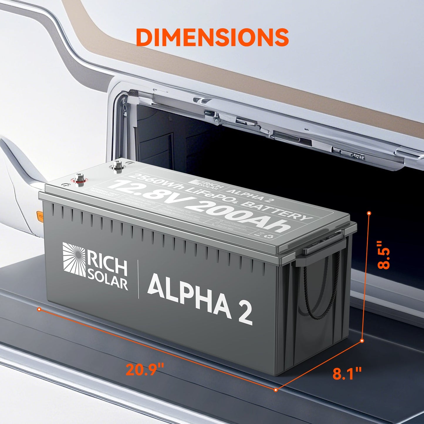 Rich Solar Alpha 2 12V 200Ah LiFePO4 Lithium Battery Series (Lite, Standard, Pro)