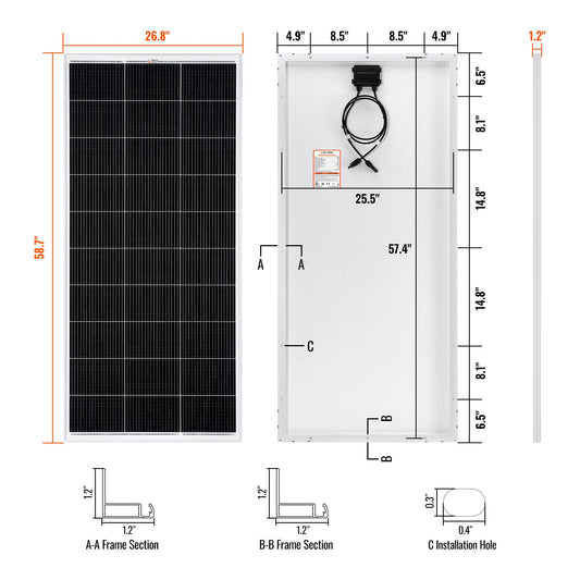 Rich Solar MEGA 200W 12V Solar Panel