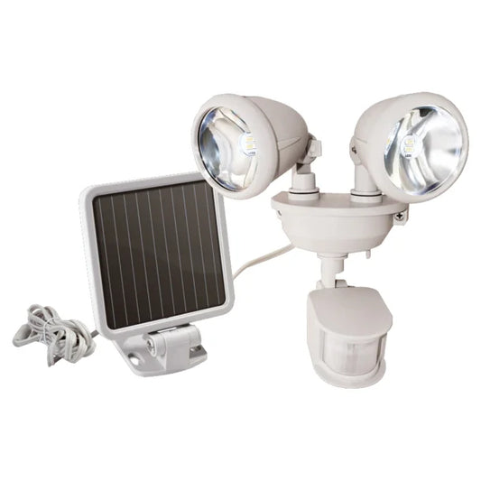 MAXSA Innovations Dual-Head Solar Motion Security Spotlight (Off-White, Model 44218)