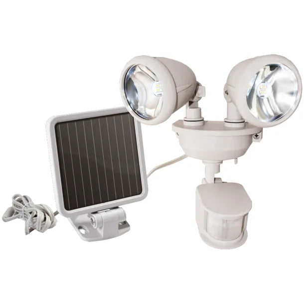 MAXSA Innovations Dual-Head Solar Motion Security Spotlight (Off-White, Model 44218)
