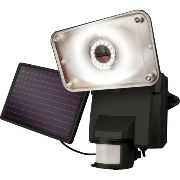 MAXSA Innovations Solar Motion-Activated LED Security Flood Light (Black, Model 44641)
