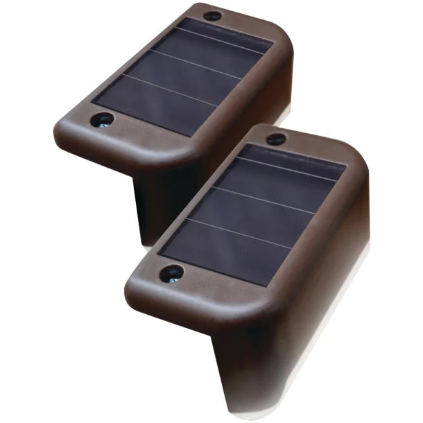 MAXSA Innovations Solar-Powered LED Deck & Step Lights (Brown, 4-Pack, Model 47332)