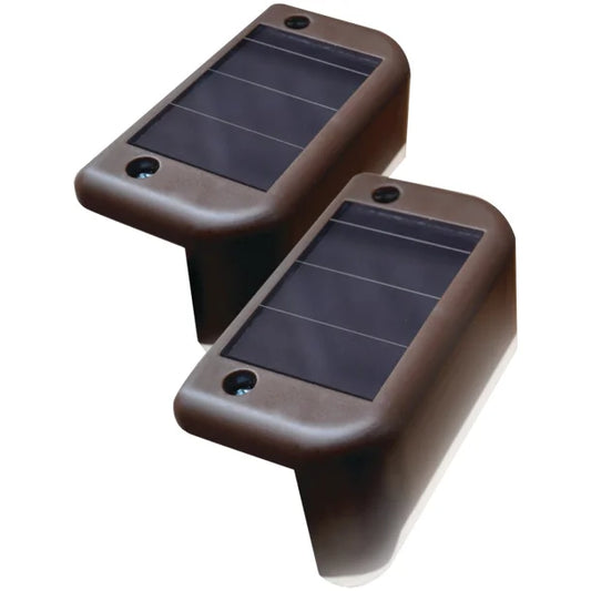 MAXSA Innovations Solar-Powered LED Deck & Step Lights (Brown, 4-Pack, Model 47332)