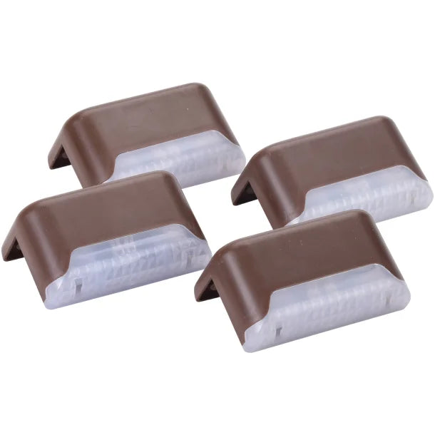 MAXSA Innovations Solar-Powered LED Deck & Step Lights (Brown, 4-Pack, Model 47332)