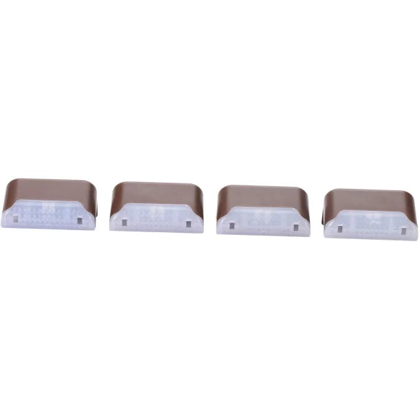 MAXSA Innovations Solar-Powered LED Deck & Step Lights (Brown, 4-Pack, Model 47332)