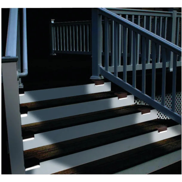 MAXSA Innovations Solar-Powered LED Deck & Step Lights (Brown, 4-Pack, Model 47332)