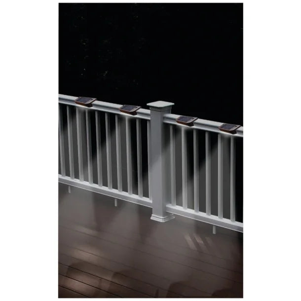 MAXSA Innovations Solar-Powered LED Deck & Step Lights (Brown, 4-Pack, Model 47332)