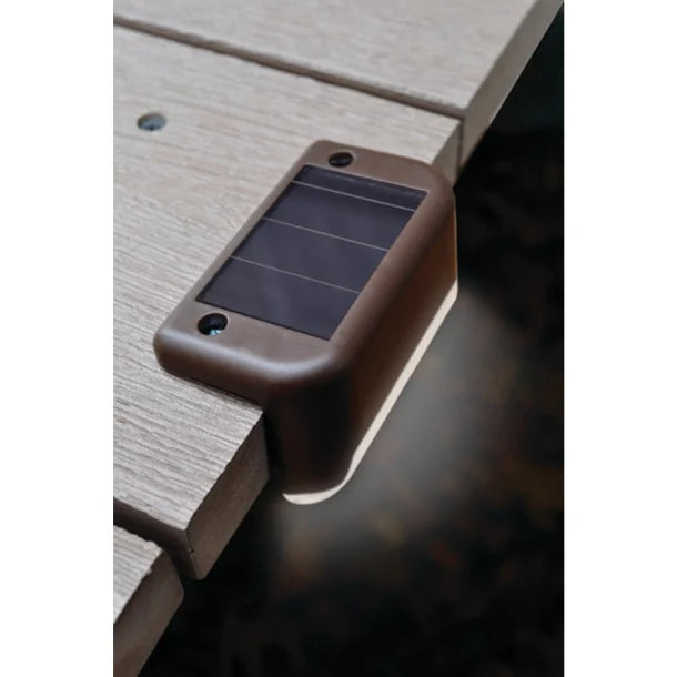 MAXSA Innovations Solar-Powered LED Deck & Step Lights (Brown, 4-Pack, Model 47332)