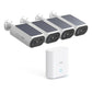 AOSU 2K 3.0MP Dual-Band Outdoor Solar Security Camera Pro System with HomeBase (4-Pack, C8E-4H)