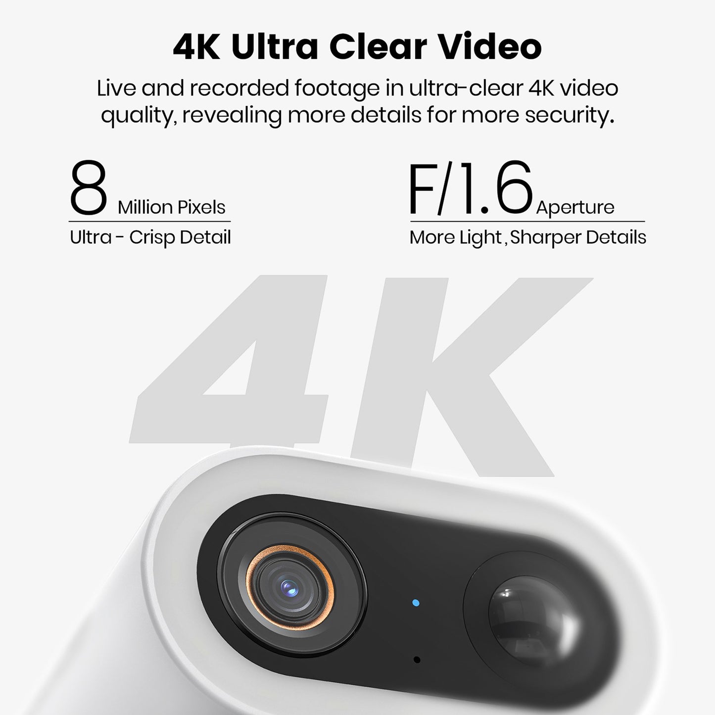 AOSU 4K UHD 8.0MP SolarCam P1 Max Outdoor AI Smart Security Camera (C8S2CA11)