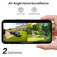 AOSU 2K 3.0MP Dual-Band Outdoor PTZ Solar Security Camera Kit with HomeBase (2-Pack, C9C3CA11)
