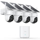 AOSU 2K 3.0MP Dual-Band Solar Security Camera Kit with HomeBase (4-Pack, C9C-4H)