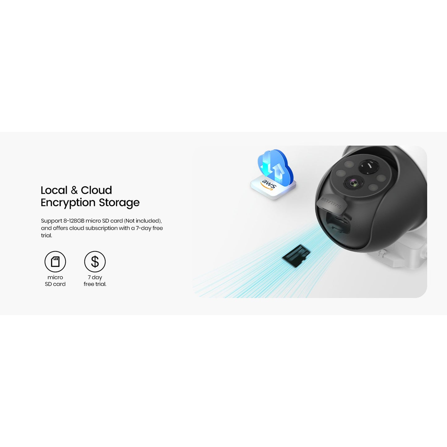 AOSU 2K 3.0MP Outdoor PTZ Solar Security Camera with Auto-Tracking & 2-Way Talk (C9L2BA11)