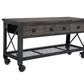 Duramax 3-Drawer Rolling Workbench Aged Espresso Side View 68001E