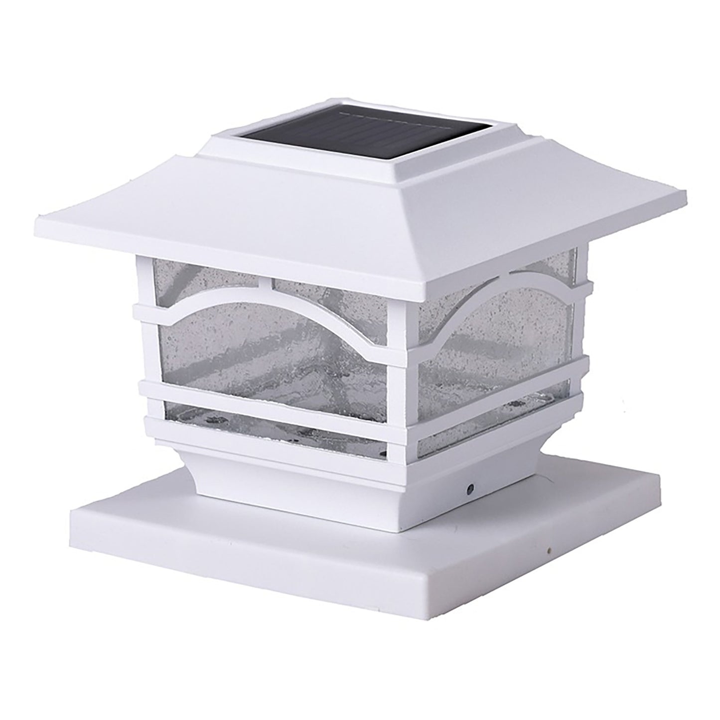 MAXSA Innovations Mission-Style Solar Post Cap & Deck Railing Lights (2-Pack, White)