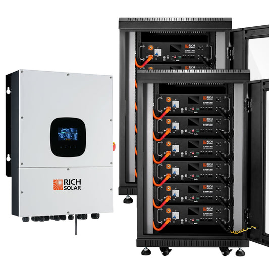 Rich Solar Nova 12K Hybrid Solar Kit | 61.44kWh Lithium Battery Bank