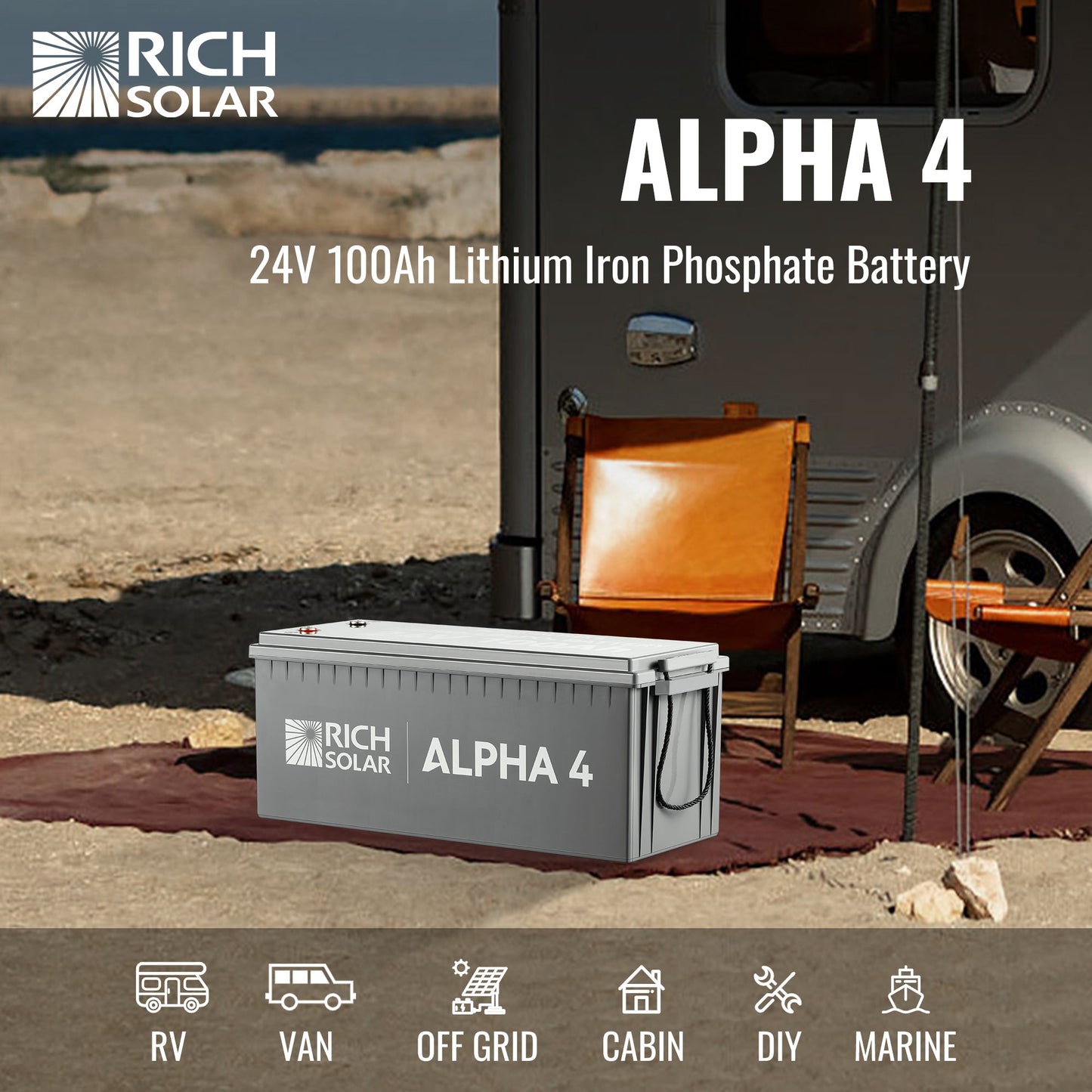 Rich Solar Alpha 4 & Alpha 4 Lite 24V 100Ah LiFePO4 Battery