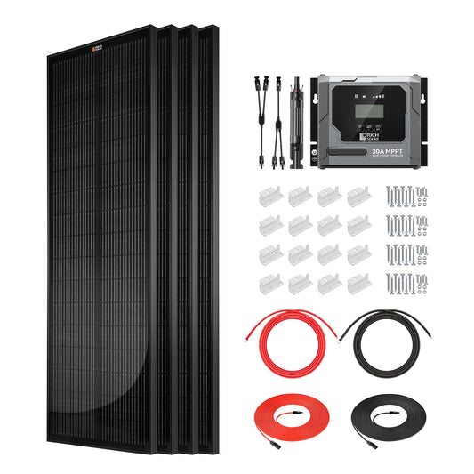 RICH SOLAR 400W Slim Solar Kit with 30A MPPT Charge Controller | Off-Grid Van & RV Power