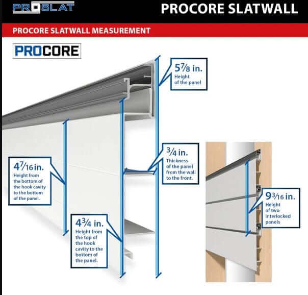 Proslat 8 ft. x 4 ft. PROCORE PVC Slatwall White – 3 Pack 96 sq ft 87732K