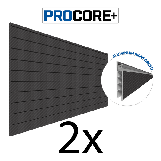 Proslat 8 ft. x 4 ft. PROCORE+ Carbon Fiber PVC Slatwall - 2 Pack 64 sq ft 87752K
