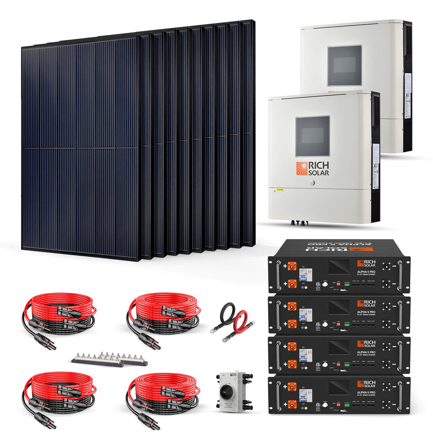 Rich Solar 4000W 48VDC 240VAC Complete Hybrid Solar Kit
