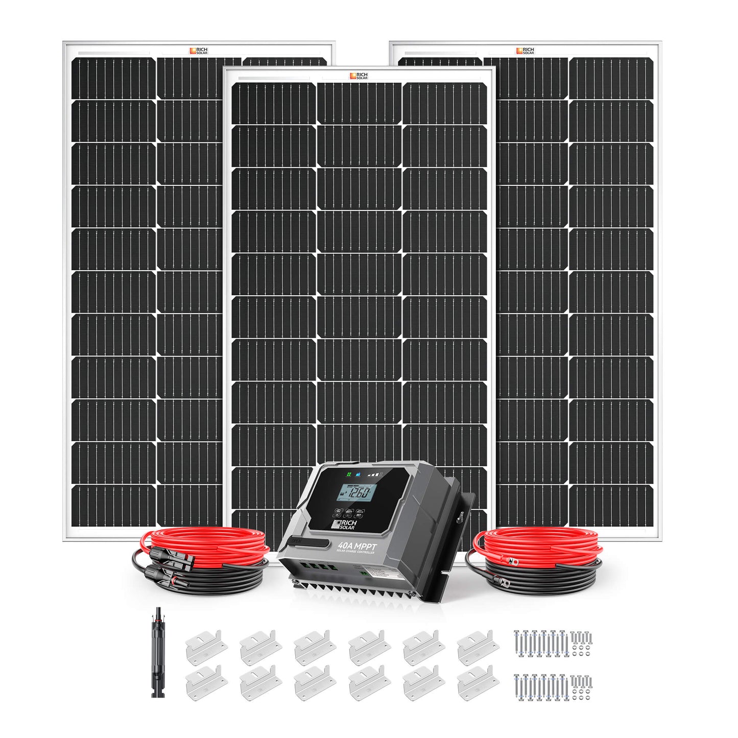 Rich Solar 300 Watt 12V MPPT Solar Kit (3x 100W Monocrystalline Panels)