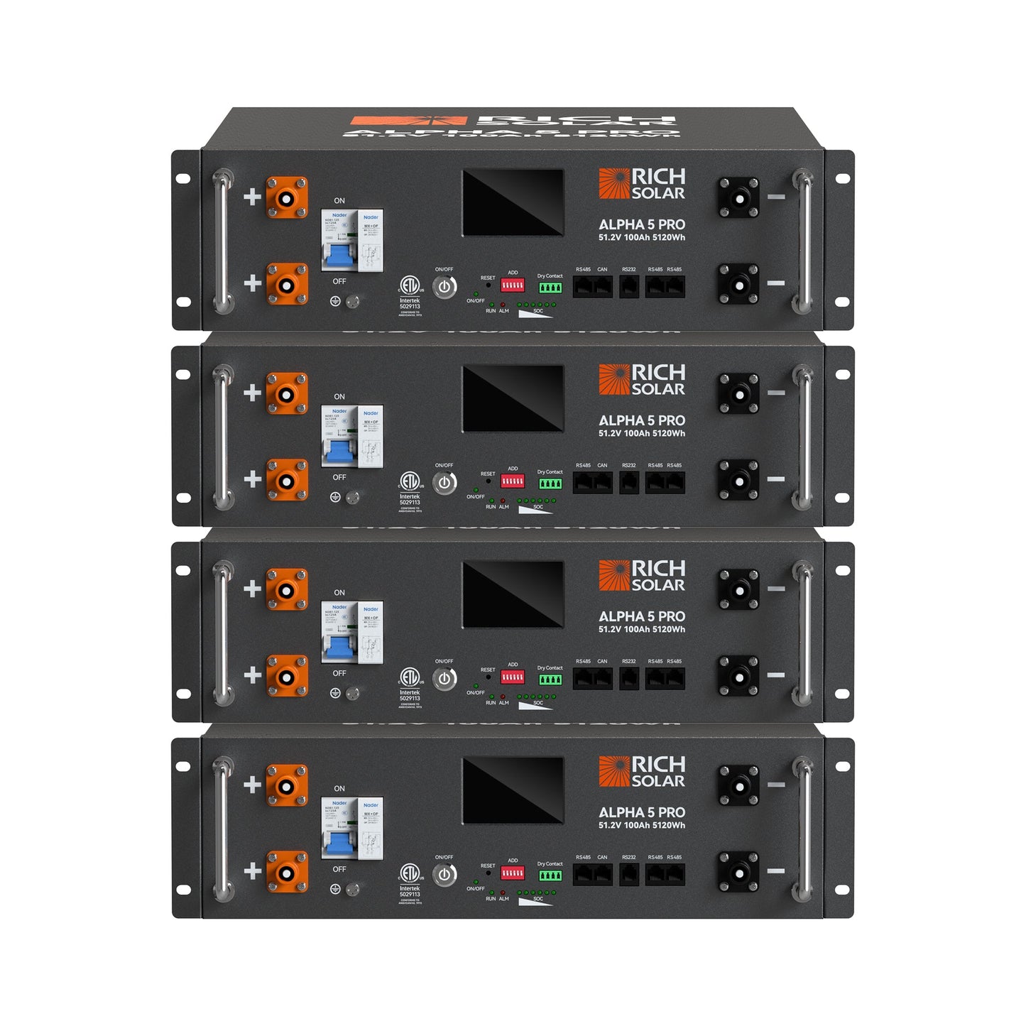 Rich Solar Alpha 5 Pro 48V 100Ah LiFePO4 Server Rack Battery | 5.12kWh