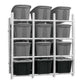 Proslat Garage Bin Organizer Shelf - 12 Totes 65002