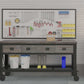 Duramax 3-Drawer Utility Workbench with Storage Aged Espresso Side View 68001E