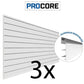 Proslat 8 ft. x 4 ft. PROCORE PVC Workshop Slatwall Bundle White – 3 Pack 96 sq ft 87732K