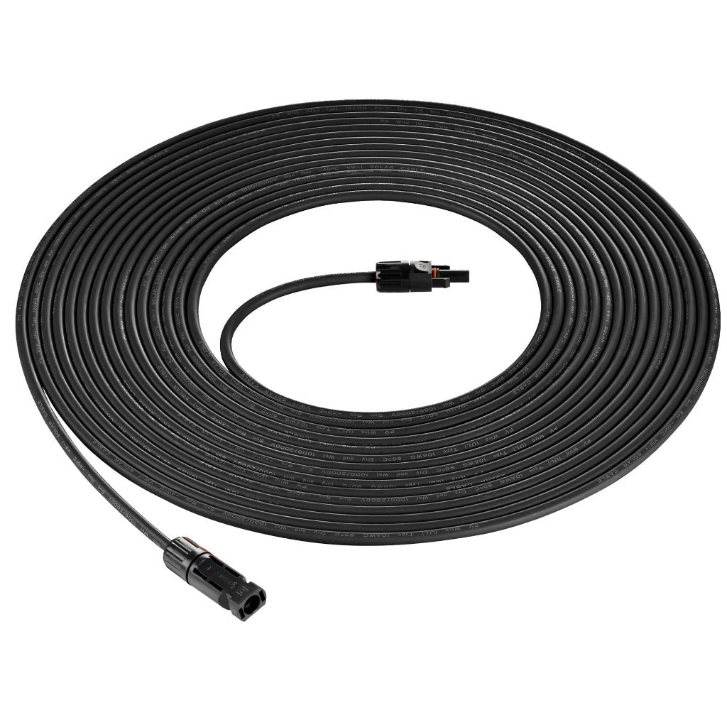 10 Gauge Solar Panel Extension Cable Wire Pair with Male/Female Connectors