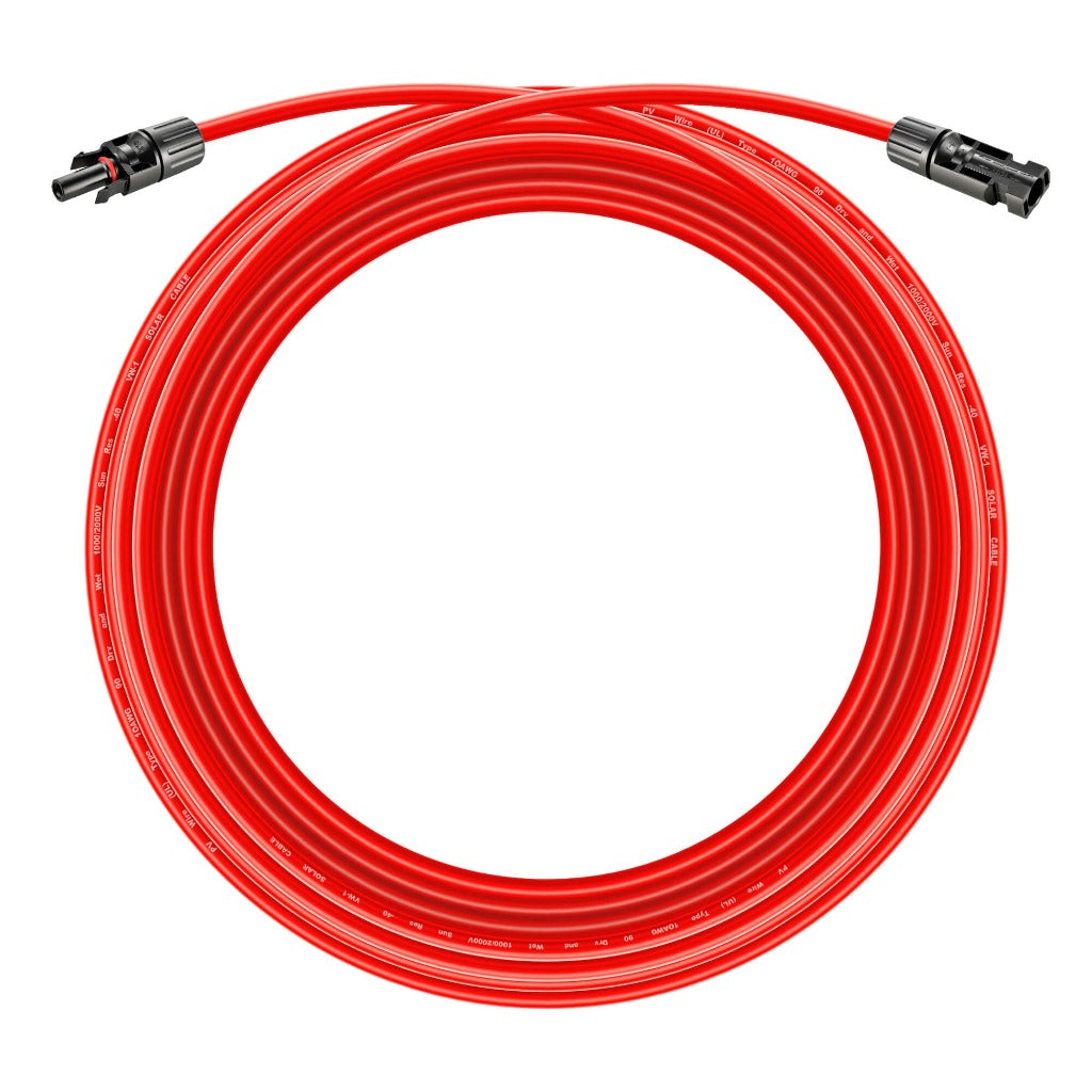 10 Gauge Solar Panel Extension Cable Wire Pair with Male/Female Connectors