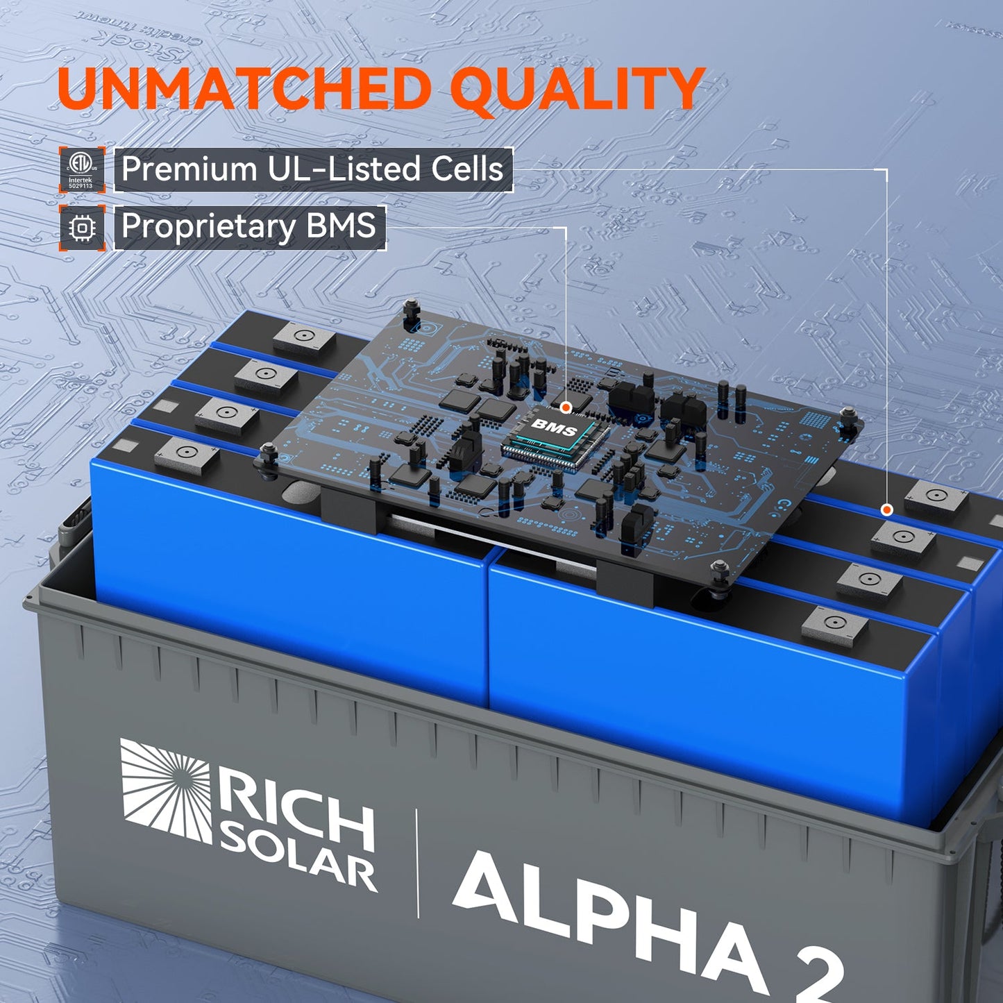 Rich Solar Alpha 2 12V 200Ah LiFePO4 Lithium Battery Series (Lite, Standard, Pro)
