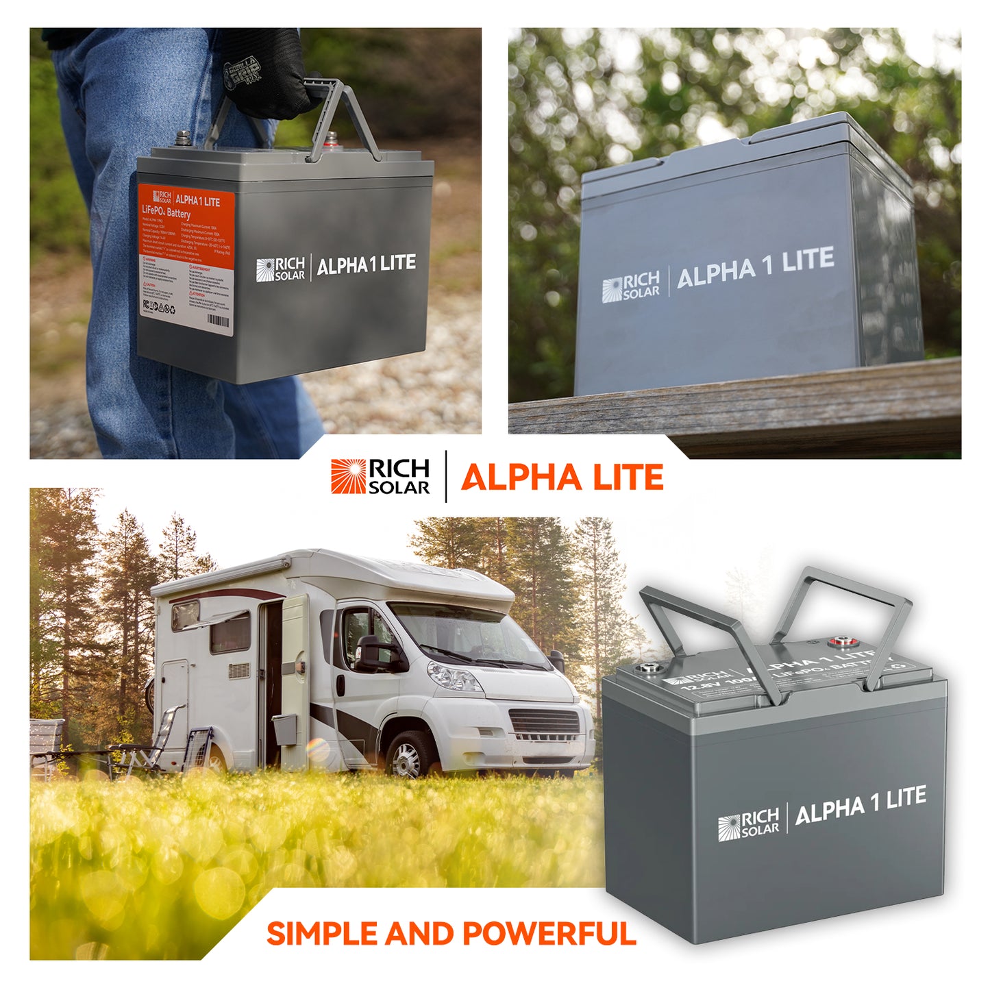 RICH SOLAR Alpha 1 12V 100Ah LiFePO4 Lithium Battery (Lite, Standard & Pro)