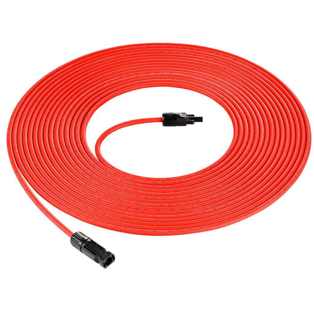 10 Gauge Solar Panel Extension Cable Wire Pair with Male/Female Connectors