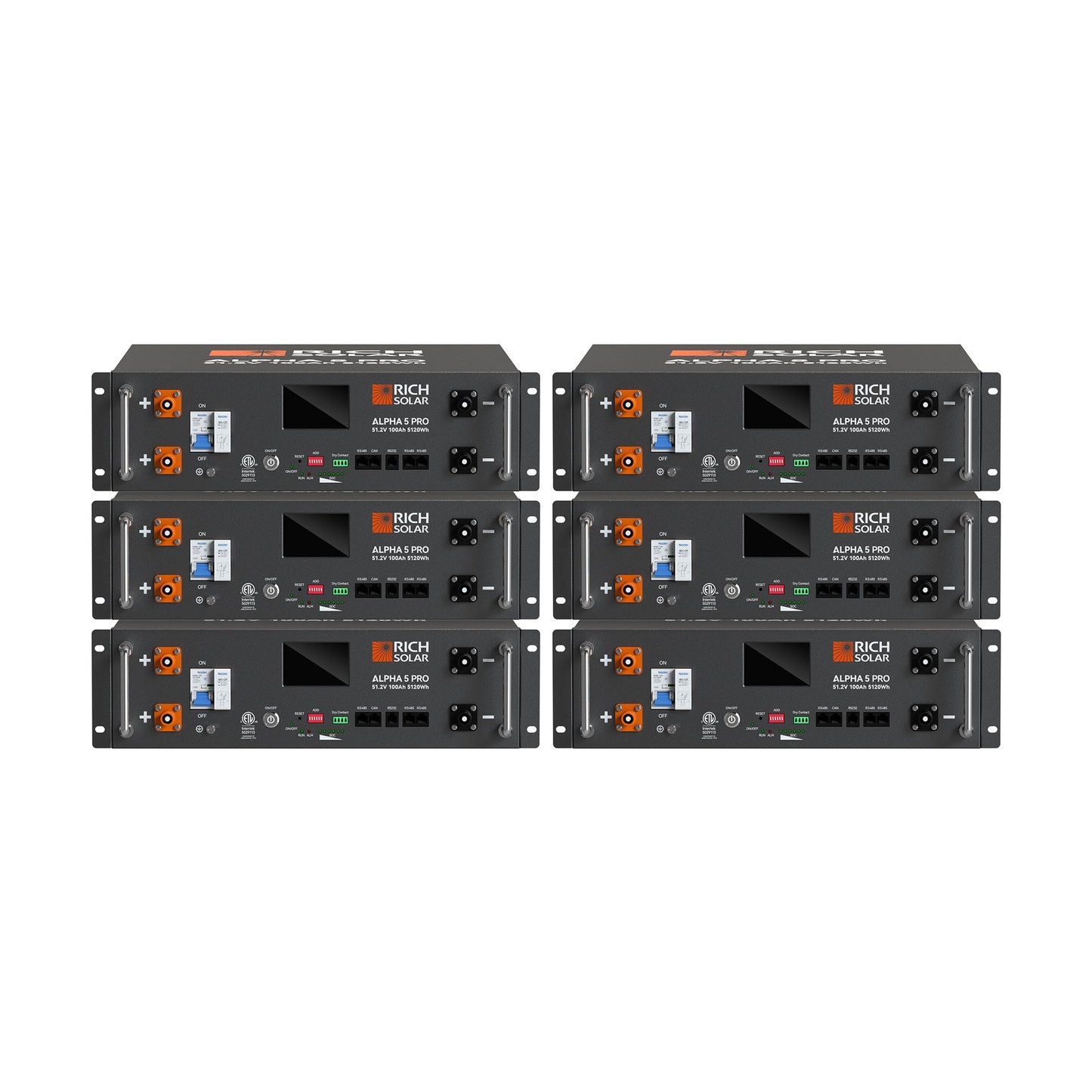 Rich Solar Alpha 5 Pro 48V 100Ah LiFePO4 Server Rack Battery | 5.12kWh
