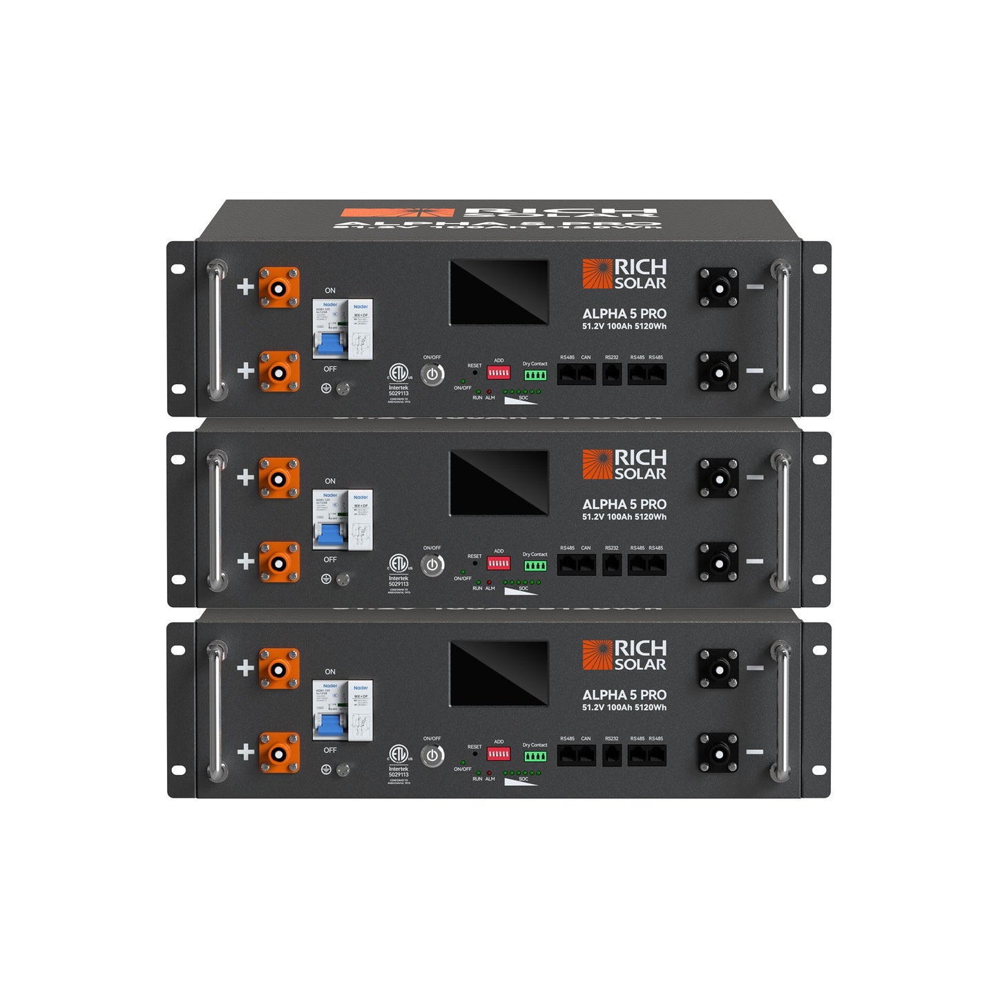 Rich Solar Alpha 5 Pro 48V 100Ah LiFePO4 Server Rack Battery | 5.12kWh