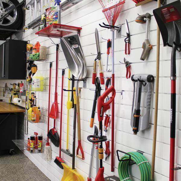 Proslat Garage Slatwall Paneling 8 ft. x 4 ft. Light Gray 88107
