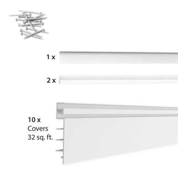 Proslat Garage PVC Wall Storage System 8 ft. x 4 ft. Light Gray 88107