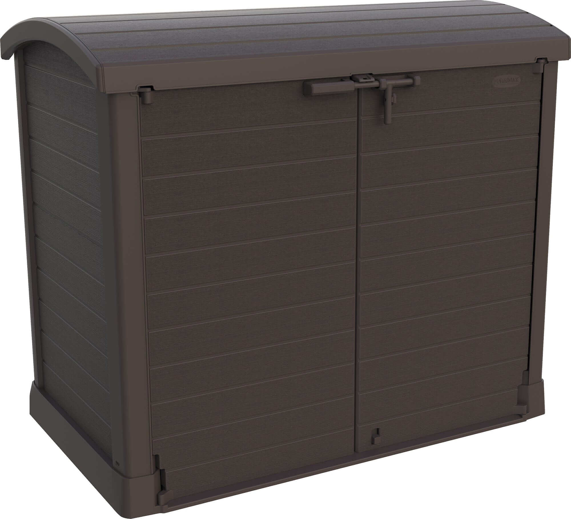 Duramax Storeaway Arc Lid 1200L Brown Side View 86632